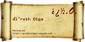 Éreth Olga névjegykártya